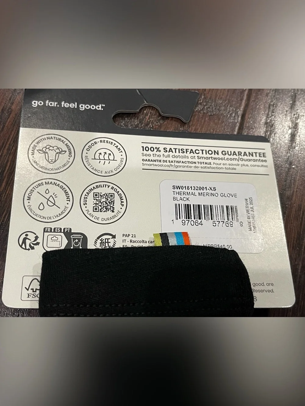 Smartwool Thermal Merino Gloves Size XS Black Knit Touchscreen NEW